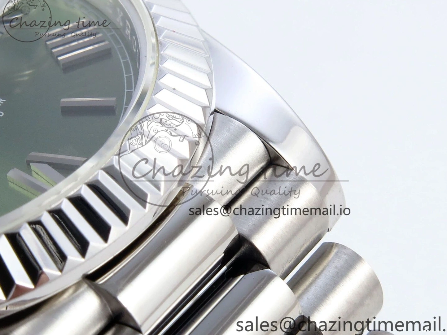 0507 Tailored Day Date 40 SS 228239 KF 1:1 Best Edition Green Roman Dial on President Bracelet VR3255 (Gain Weight) 826